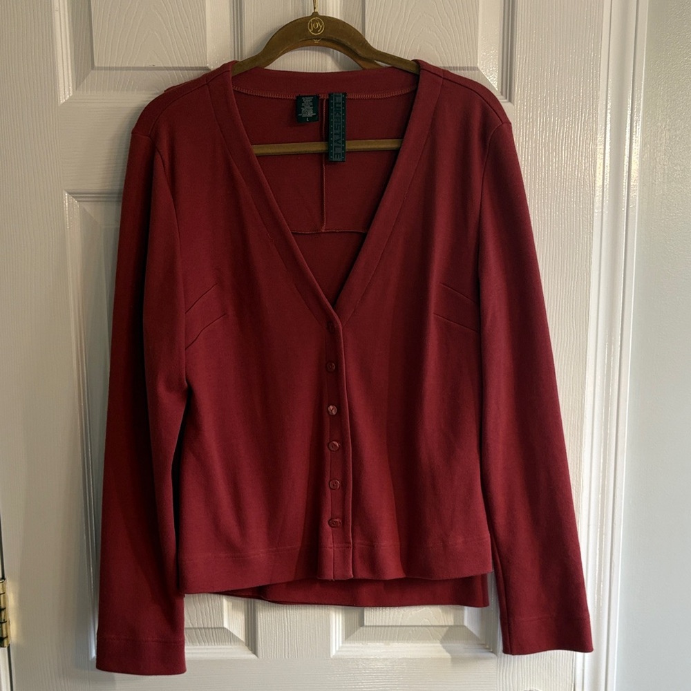 Burgundy Women's Cardigan and Tank Top